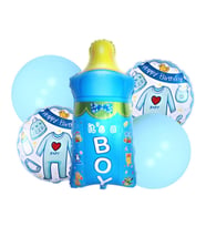 İyiki Doğdun Biberon 5 li Set Folyo Balon (Mavi)