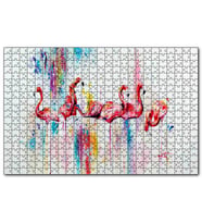 Cakapuzzle Flamingolar Suluboya Çizim  Puzzle Yapboz MDF (Ahşap) (1000 Parça)