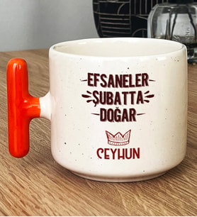 Kişiye Özel Efsaneler Şubatta Doğar Hediye T Kupa Bardak Doğum Günü Hediyesi (Turuncu)