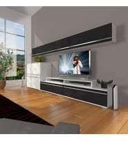 Decoraktiv Ekoflex 8 Mdf Tv Ünitesi Tv Sehpası (Beyaz-Siyah)