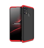 Galaxy M31 Kılıf Zore Ays Full Koruma Kılıf (Siyah-Kırmızı)