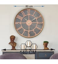 Markakanvas Altın(gold) Renkli Metal Kasalı Mermer Desenli  Duvar Saati  ( Çap 50 cm -Çap 80 cm ) (Beyaz)