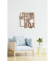 UNT "think outside the box" Duvar Dekoru - Süsü, Ahşap Dekoratif Tablo (Ceviz Rengi)