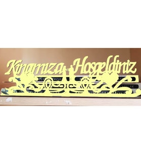 Kınamıza Hoş Geldiniz Aynalı Pleksi (Altın)