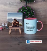 Eşe Hediye Fotoğraflı Dekoratif Taş, Kupa Bardak Beyaz Hediye (Model 6)
