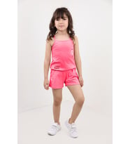 Toontoy Kız Bebek Baskılı Şortlu Takım (Fuşya)