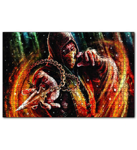 Cakapuzzle Mortal Kombat X Scorpion  Puzzle Yapboz MDF (Ahşap) (1000 Parça)