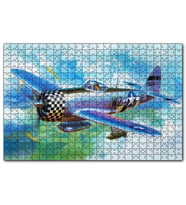 Cakapuzzle Savaş Uçağı Tuval  Puzzle Yapboz MDF (Ahşap) (500 Parça)