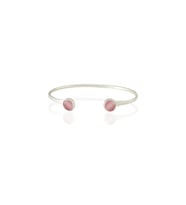 Kadir Jewellery 925 Ayar Gümüş Kaplama El İşçiliği Zirkon Taşlı Kadın Charm Bileklik (Pembe)