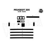 Meriç® Peugeot 205 Ön Torpido Kaplama Maun 11 Parça 1990-1995 (Piano Black)