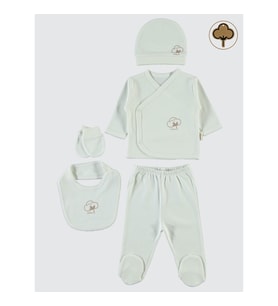 Civil Baby Bebek Organik 5'li Zıbın Takımı 0-1 Ay Pembe (Ekru)