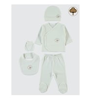 Civil Baby Bebek Organik 5'li Zıbın Takımı 0-1 Ay Pembe (Ekru)