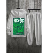 Unisex AcDc Baskılı Eşofman Takımı (Gri)