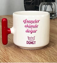 Kişiye Özel Terazi Akrep Burcu Hediye T Kupa Bardak Doğum Günü Hediyesi (Kırmızı)