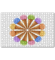 Cakapuzzle Çeşitli Kornet Dondurma Yelpazesi  Puzzle Yapboz MDF (Ahşap) (1000 Parça)