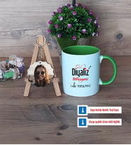 Diyaliz Teknisyeni Kupa Bardak Beyaz ve Fotoğraflı Ahşap Anahtarlık Hediye Diyaliz Teknisyenine Hediye (Model 14)