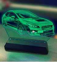Kişiye Özel Resimli Araba Modelli Led 3D Hediyelik Lamba (Yeşil)