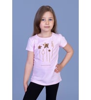 Toontoy Kız Çocuk Yıldız Nakışlı Tişört (Açık Pembe)
