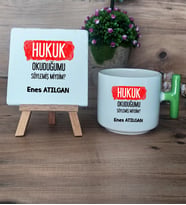  Hukuk Okuduğumu Söylemiş Miydim  Hediye Seti Kupa Bardak T Kulplu ve Dekoratif Taş Hukuk Öğrencisine Hediye (Model 8)