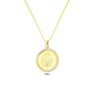 AZURİS 925 AYAR GÜMÜŞ GÜNEŞ LOTUS KOLYE (Gold)