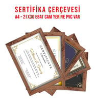 5 Adet 21x30 Çerçeve - Mdf Çerçeve - A4 Sertifika Çerçevesi - Fotoğraf Çerçevesi - Diploma (Kahverengi)