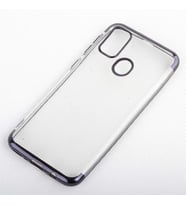 Galaxy M21 Kılıf Zore Dört Köşeli Lazer Silikon Kılıf (Siyah)