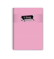 Kareli 96 Yaprak Spiralli Defter A4 Boy Plastik Kapak (1 Adet ) (Açık Pembe)
