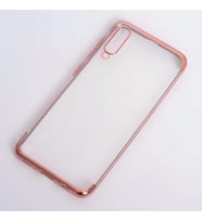 Galaxy A50 Kılıf Dört Köşeli Lazer Silikon Kılıf (Rose)