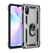 Xiaomi Redmi 9A Kılıf Yüzüklü Zırh Tank Vega (Gri)