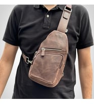 Baggy 6981 Hakiki Deri Çanta (KAHVE)