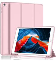 Apple iPad 8. Nesil 10.2" Kılıf Kalem Bölmeli Smart Case A2270 A2428 A2429 A2430 (Rose)