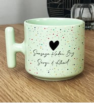 Kişiye Özel Sonsuza Kadar Biz Hediye Pastel T Kupa Sevgiliye Hediye (Yeşil)