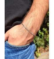 Paslanmaz Çelik Unisex İnce İtalyan Yassı Bileklik (Gümüş)