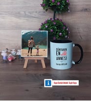 Anneler Günü Hediyesi Fotoğraflı Dekoratif Taş, Kupa Bardak Beyaz Hediye (Model 11)