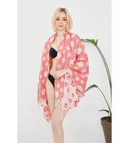 Cottoviva Hediyelik Organik Pati Desenli Peştamal, Havlu, Hamam, Banyo, Havuz, Plaj, Kadın, Erkek, Unisex,PATI001-KR (Kırmızı)