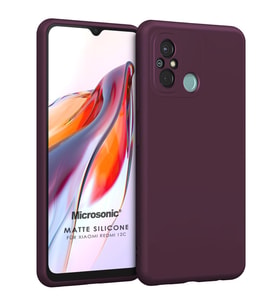 Microsonic Matte Silicone Xiaomi Redmi 12C Kılıf Siyah (Mor)