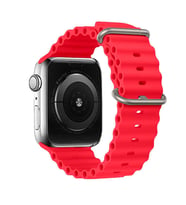 Ally Apple Watch 7-8 45mm 6-5-4 44mm Marine Silikon Kayış Kordon 3-2-1 42mm (Kırmızı)