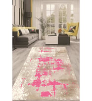 Dijital Kaymaz Taban Yıkanabilir Modern Renkli Salon Halısı Mutfak Halısı Yolluk ND-HT-639 (Pembe)