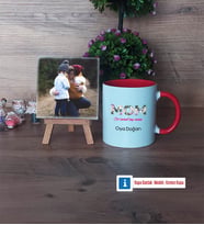 Anneye Hediye Fotoğraflı Dekoratif Taş, Kupa Bardak Beyaz Hediye (Model 2)