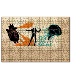 Cakapuzzle Kalp ve Mantık Çatışması İllüstrasyon  Puzzle Yapboz MDF (Ahşap) (500 Parça)