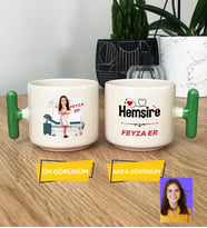 Kişiye Özel Karikatürlü Hemşire Hediye T Kupa Bardak Kadın Hemşireye Tıp Bayramı Hediyesi (Yeşil)