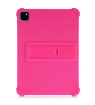 ALLY iPad Air 4 10.9 İnç Standlı Silikon Kılıf (Fuşya)