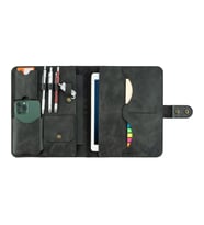 Twingold Kişiye Özel %100 Deri Rainbow iPad Organizer 11" Fuşya (Antrasit)