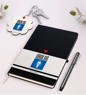 BK Gift Kişiye Özel Ürolog Beyaz Defter Kalem Ve Anahtarlık Hediye Seti (Model 2)