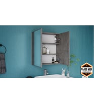 RAFİNERİ 2 kapaklı aynalı banyo dolabı MDF (Gri-Gri)