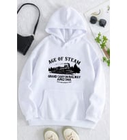Age Of Steam Baskılı Sweatshirt (Beyaz)