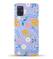 PrinfiFy Samsung Galaxy M31s Uyumlu Lansman Kılıf Çiçek Tasarımlı İçi Kadife Kapak (Lila)