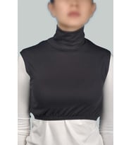 Sıfır Kol Balıkçı Yaka Tam Boğazlı Likralı Penye Kadın Yarım Body (Füme)