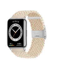 Sneezy Huawei Watch Fit 2 İle Uyumlu Metal Klips Solo Fiberlink Örgü Kordon (Desenli)