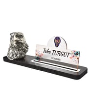 Kartal Figürlü Altın Ofis Masası İsimliği 3D Kişiselleştirilmiş 34 Farklı Tasarım Ofis Masası Dekoru (Rose)